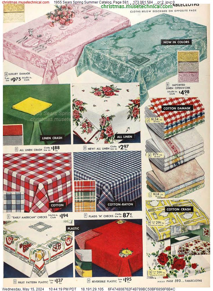 1955 Sears Spring Summer Catalog, Page 591