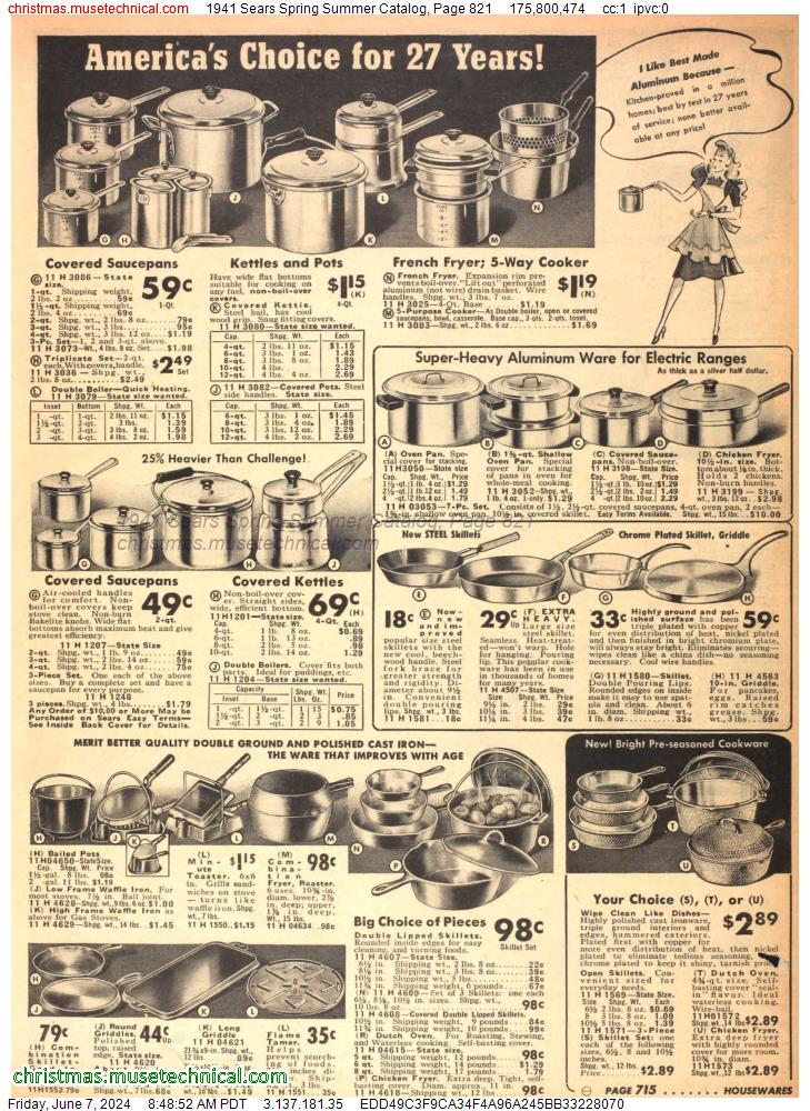 1941 Sears Spring Summer Catalog, Page 821