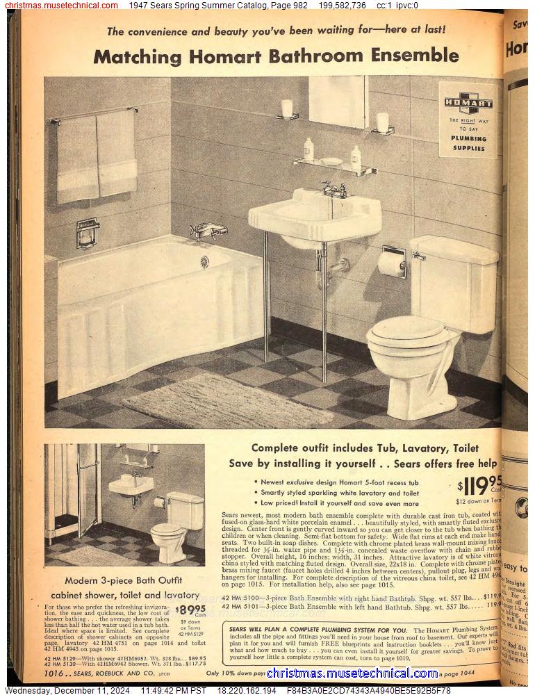 1947 Sears Spring Summer Catalog, Page 982