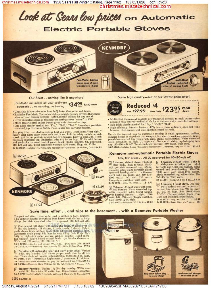 1958 Sears Fall Winter Catalog, Page 1162