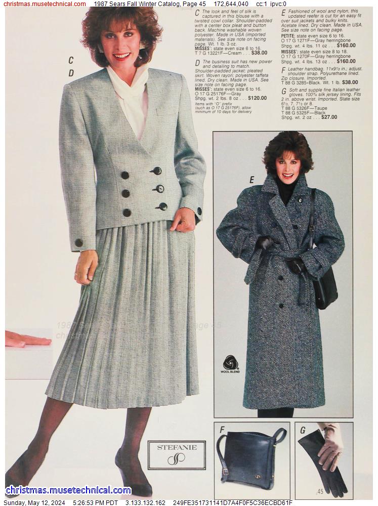 1987 Sears Fall Winter Catalog, Page 45