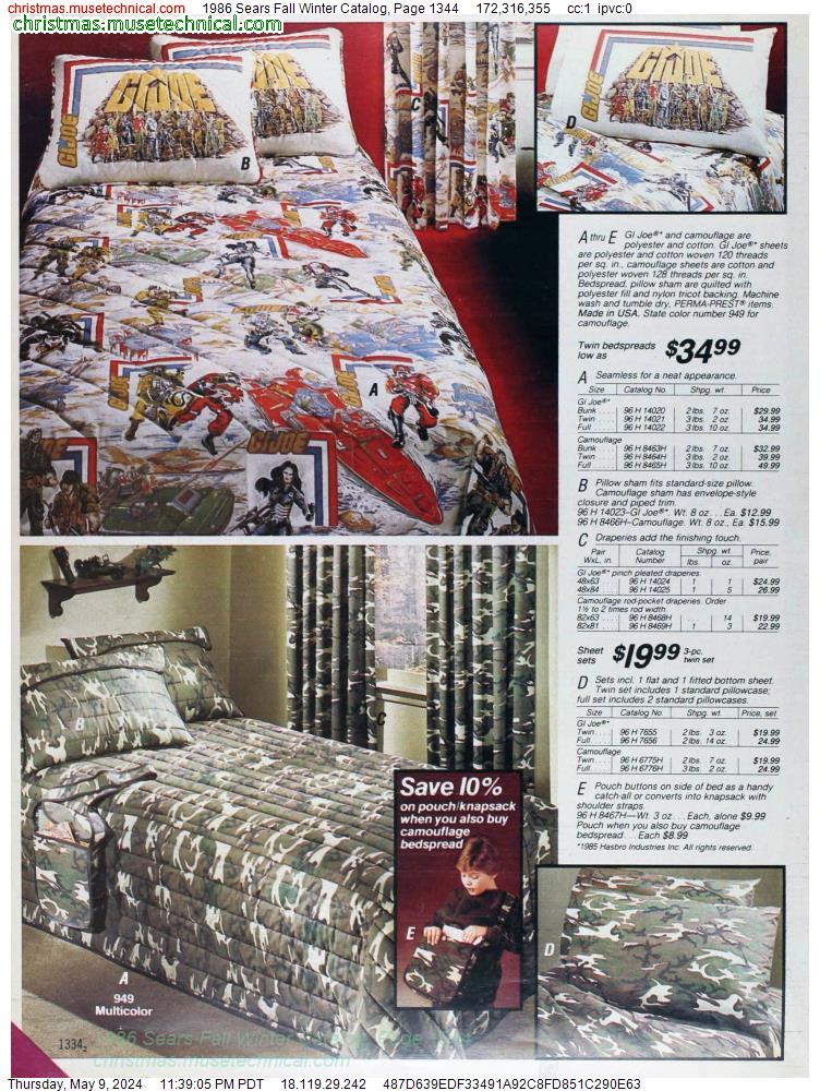 1986 Sears Fall Winter Catalog, Page 1344