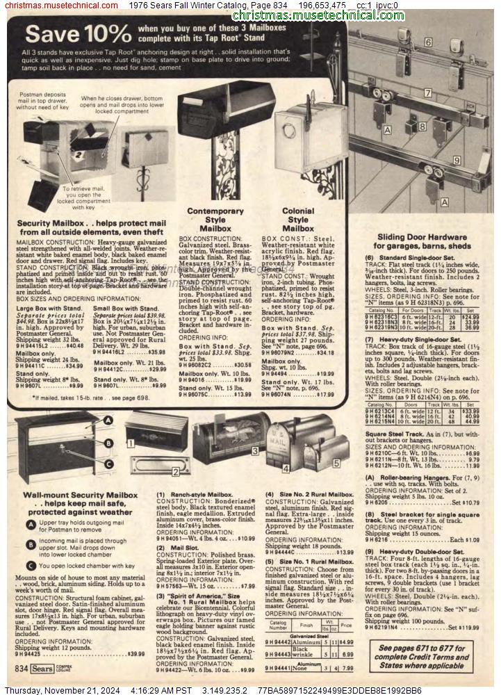 1976 Sears Fall Winter Catalog, Page 834