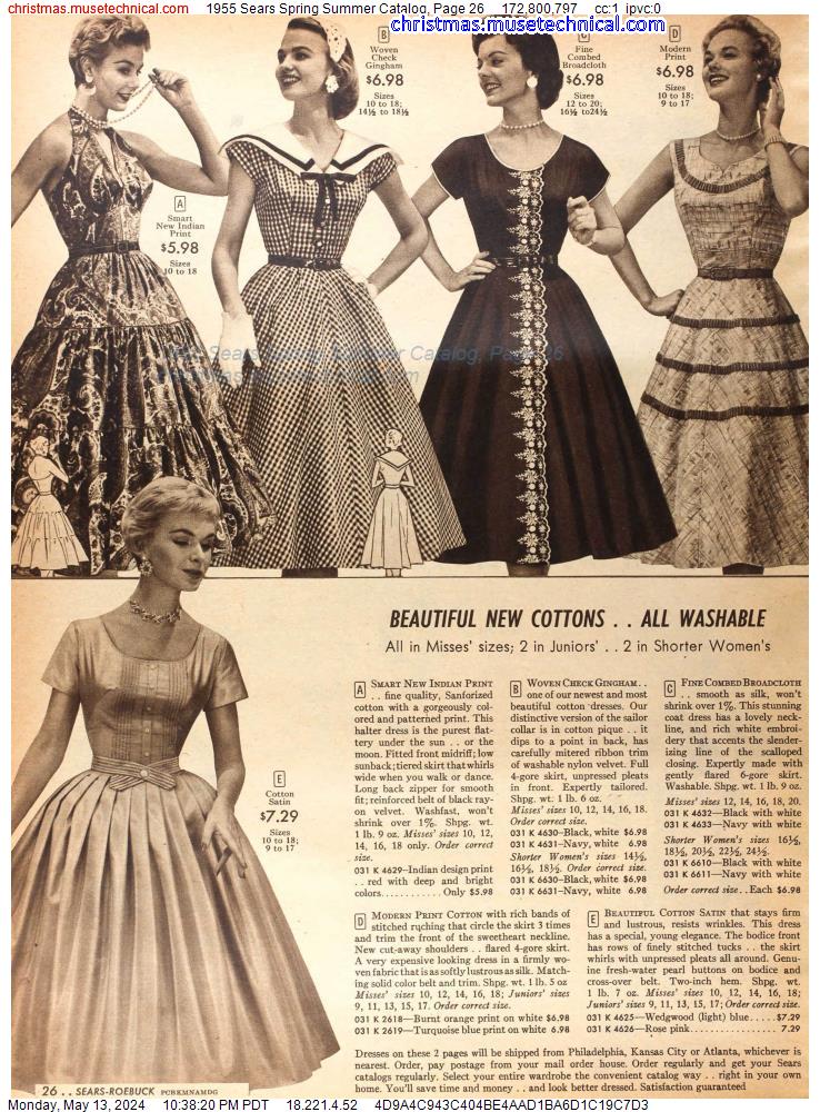 1955 Sears Spring Summer Catalog, Page 26