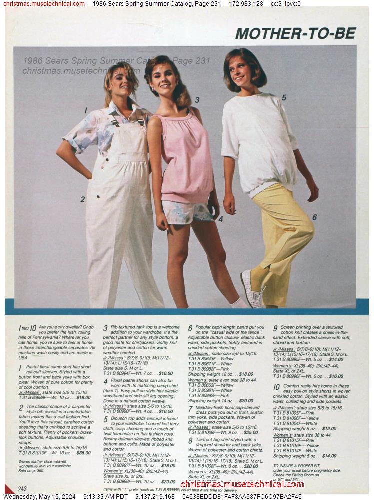 1986 Sears Spring Summer Catalog, Page 231