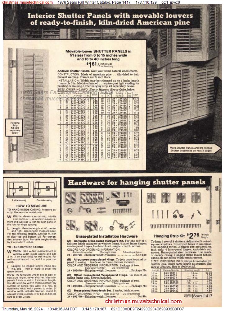 1976 Sears Fall Winter Catalog, Page 1417