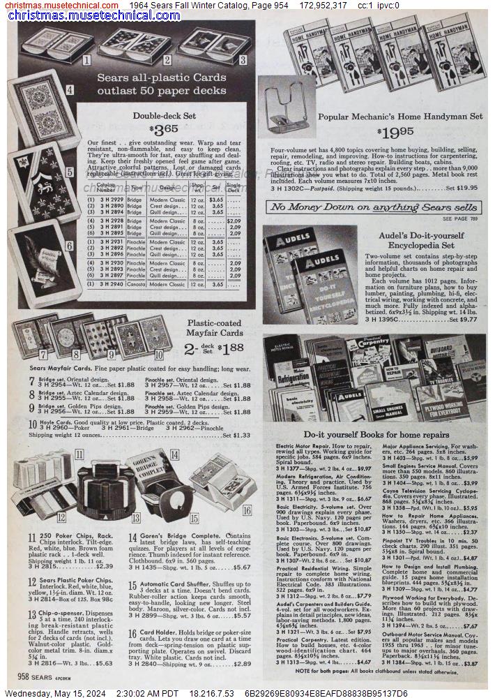 1964 Sears Fall Winter Catalog, Page 954