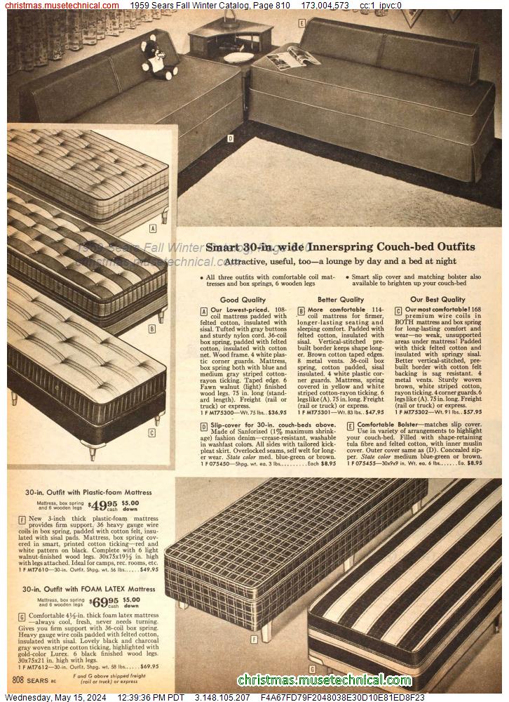 1959 Sears Fall Winter Catalog, Page 810