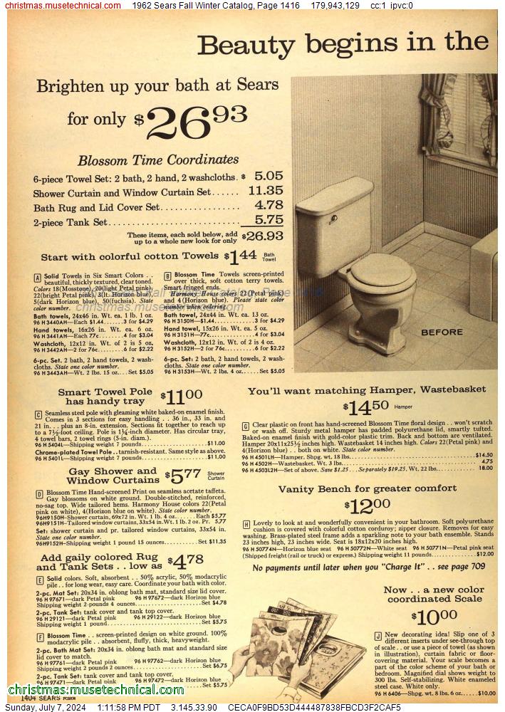 1962 Sears Fall Winter Catalog, Page 1416
