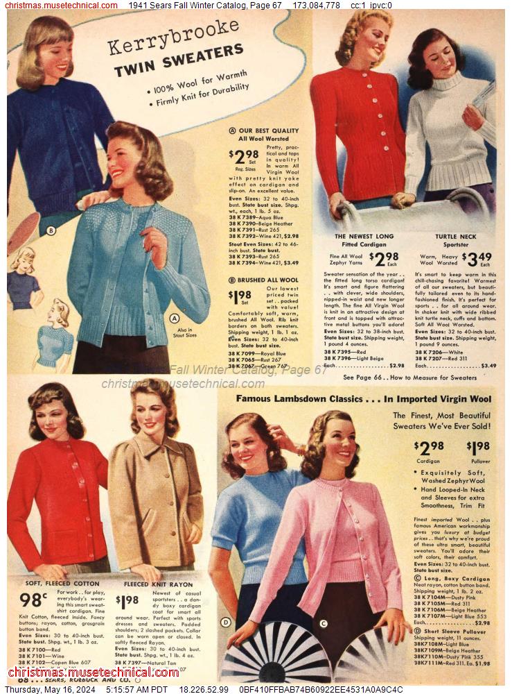 1941 Sears Fall Winter Catalog, Page 67
