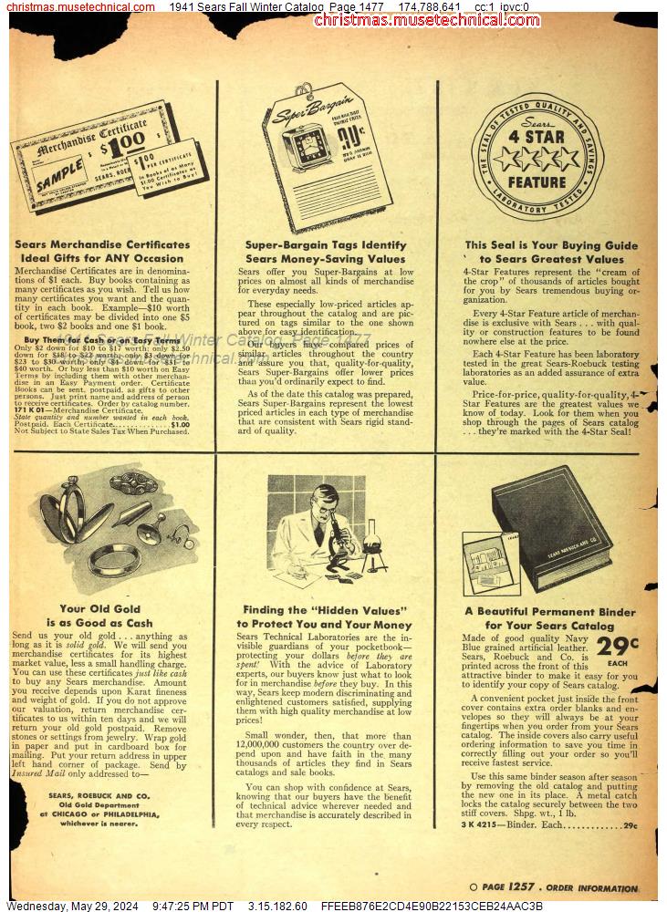 1941 Sears Fall Winter Catalog, Page 1477