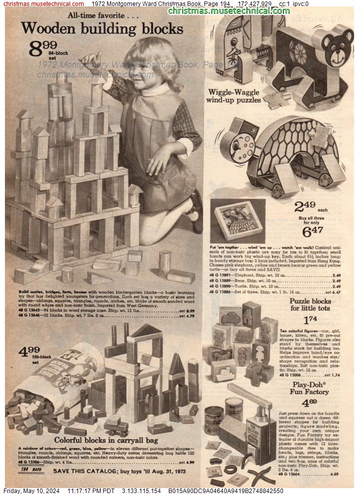 1972 Montgomery Ward Christmas Book, Page 194
