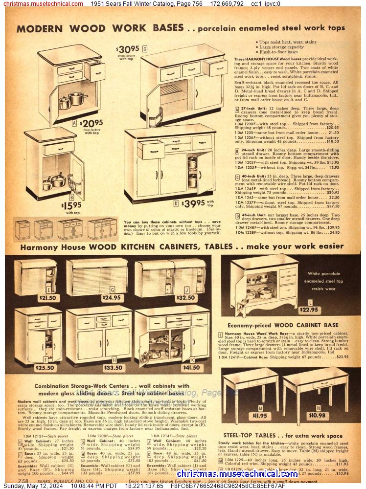 1951 Sears Fall Winter Catalog, Page 756