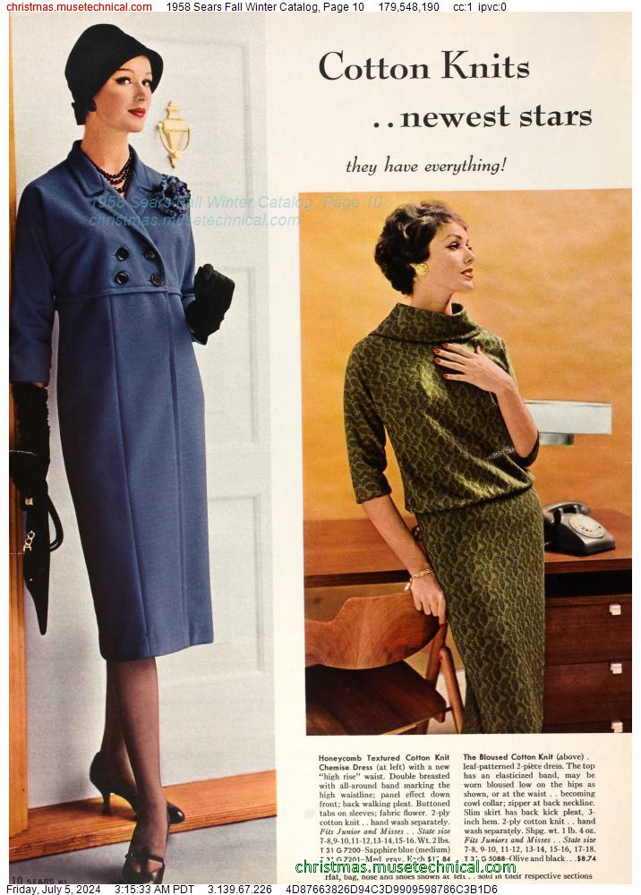 1958 Sears Fall Winter Catalog, Page 10
