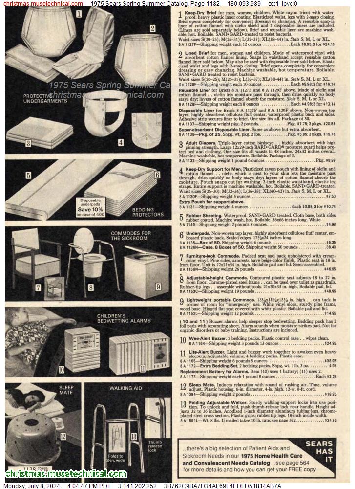 1975 Sears Spring Summer Catalog, Page 1182