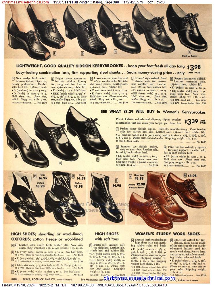 1950 Sears Fall Winter Catalog, Page 380