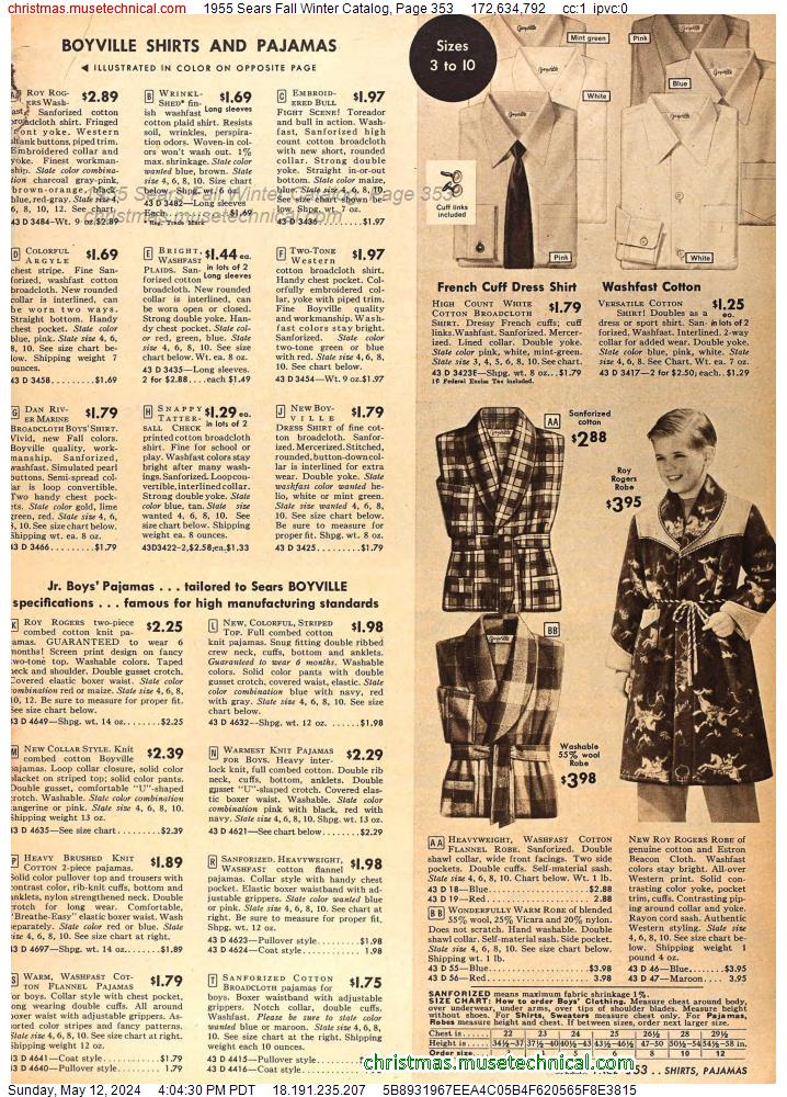 1955 Sears Fall Winter Catalog, Page 353