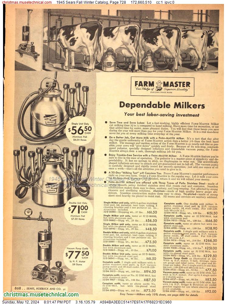 1945 Sears Fall Winter Catalog, Page 728