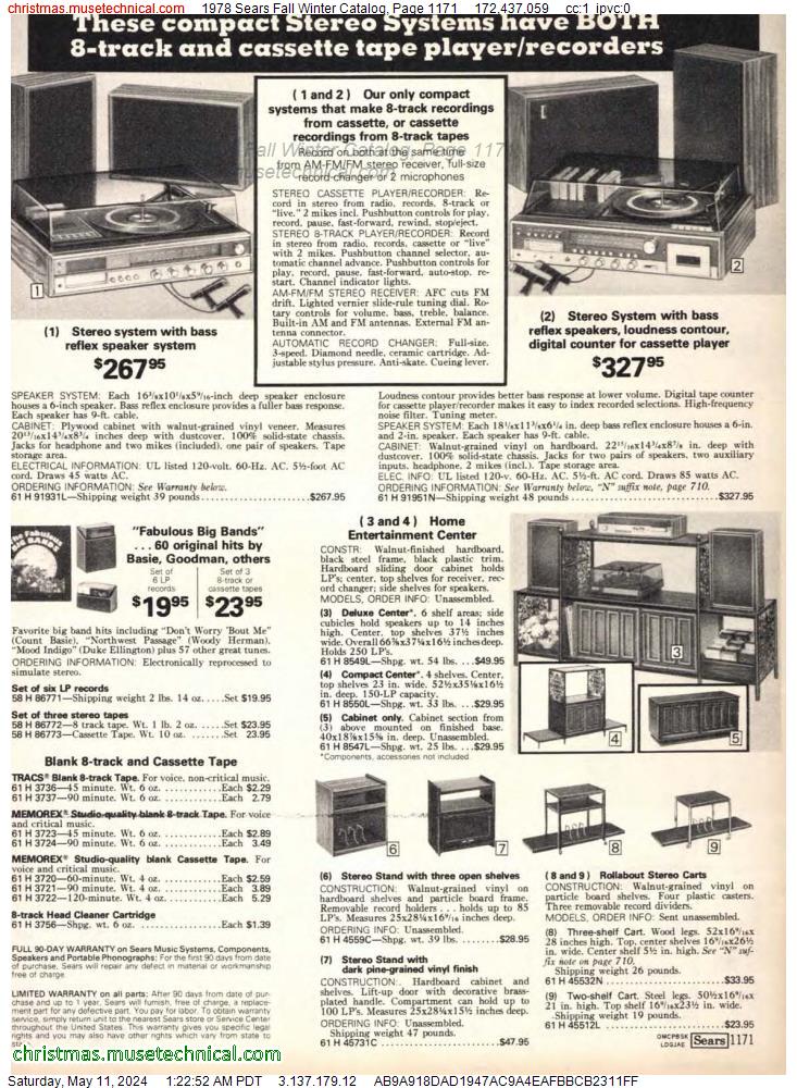 1978 Sears Fall Winter Catalog, Page 1171