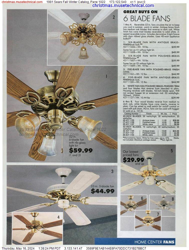 1991 Sears Fall Winter Catalog, Page 1022