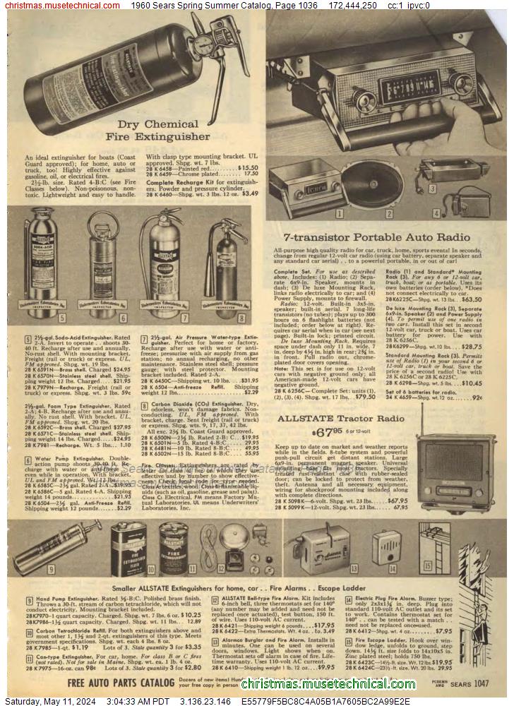 1960 Sears Spring Summer Catalog, Page 1036