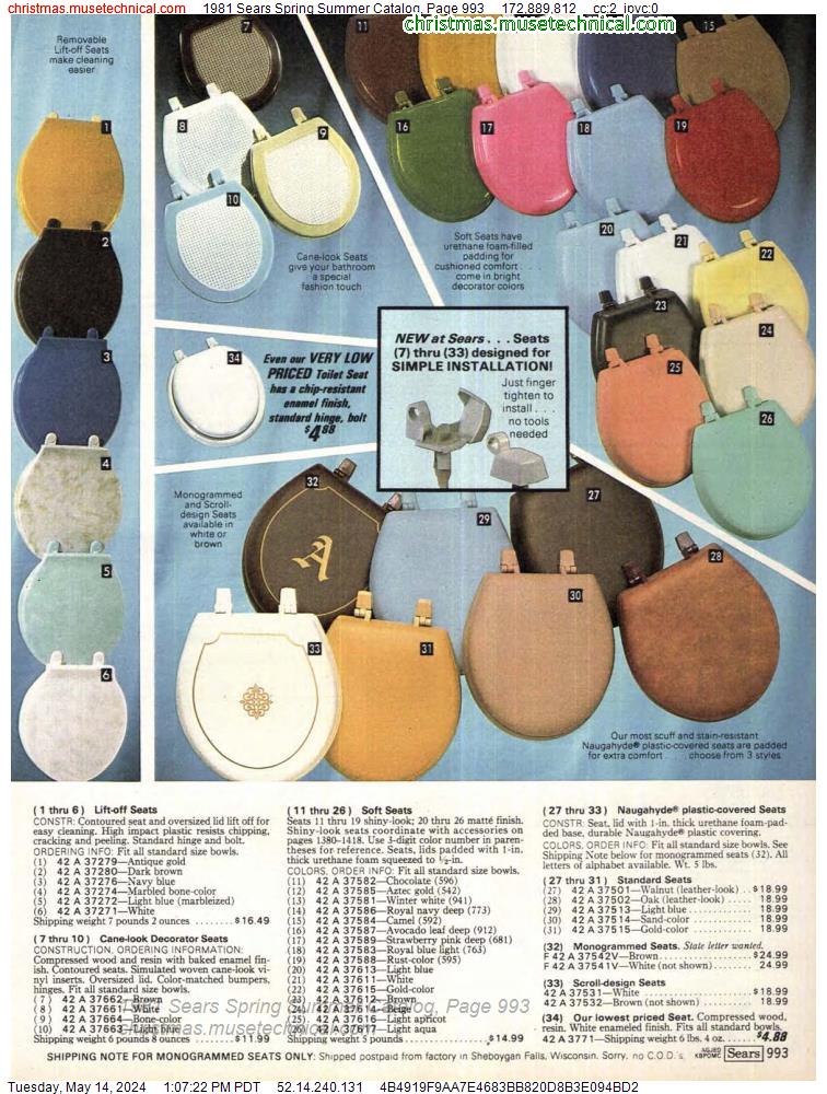 1981 Sears Spring Summer Catalog, Page 993