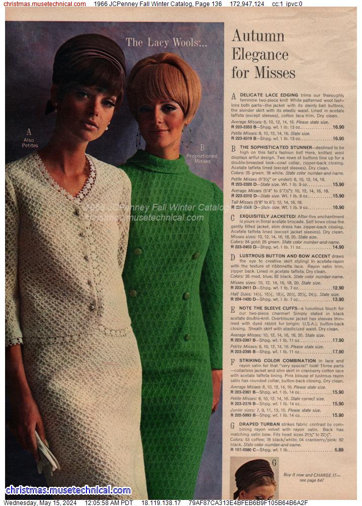 1966 JCPenney Fall Winter Catalog, Page 136