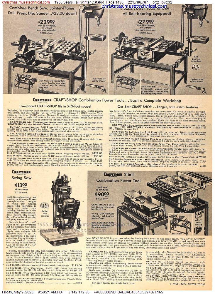 1956 Sears Fall Winter Catalog, Page 1436