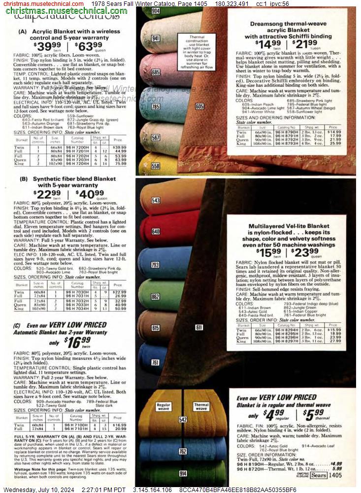 1978 Sears Fall Winter Catalog, Page 1405