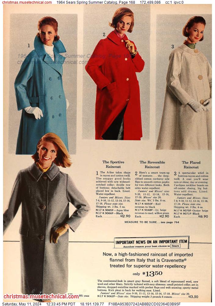 1964 Sears Spring Summer Catalog, Page 168