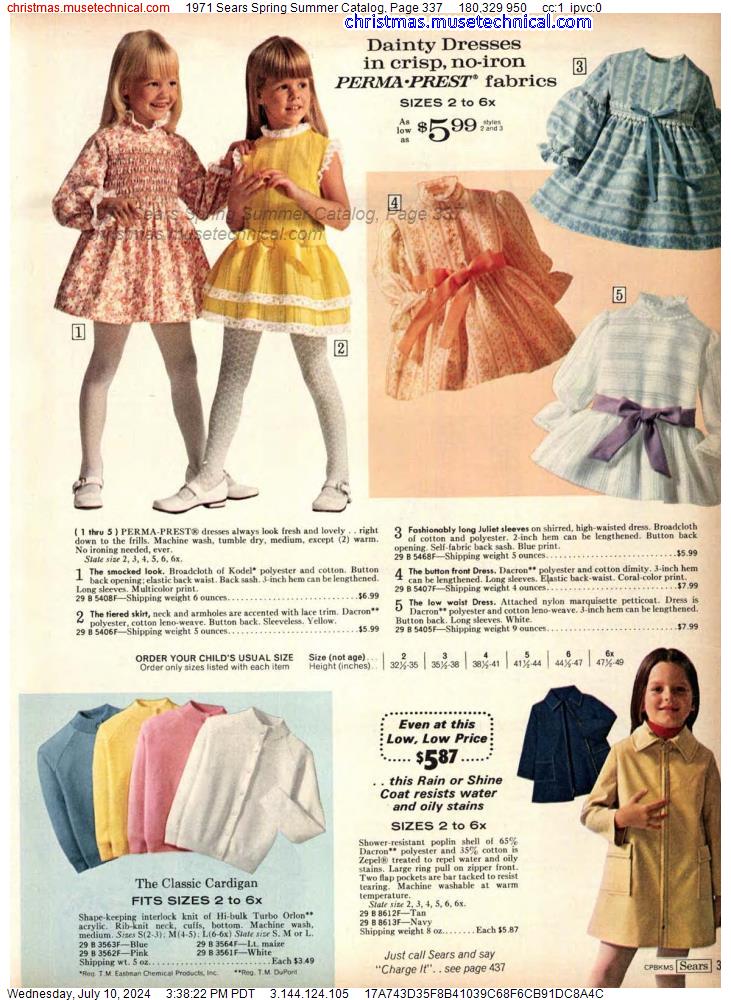1971 Sears Spring Summer Catalog, Page 337