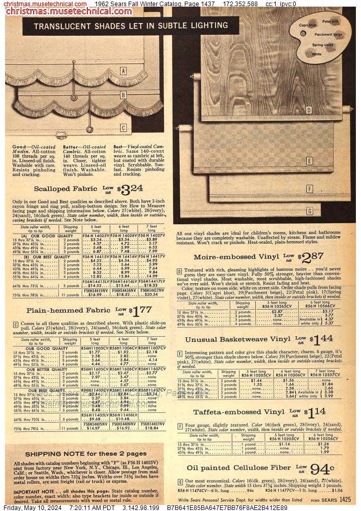 1962 Sears Fall Winter Catalog, Page 1437