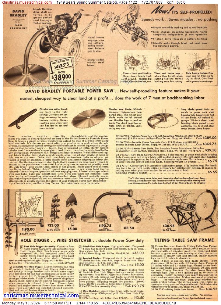 1949 Sears Spring Summer Catalog, Page 1122