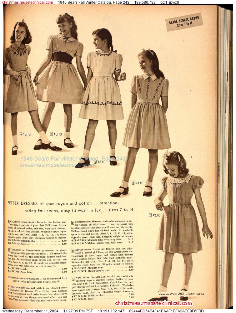 1946 Sears Fall Winter Catalog, Page 243