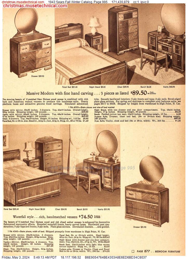 1943 Sears Fall Winter Catalog, Page 995