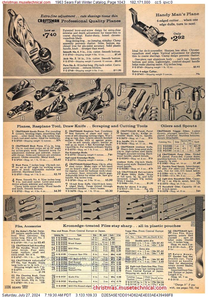 1963 Sears Fall Winter Catalog, Page 1043