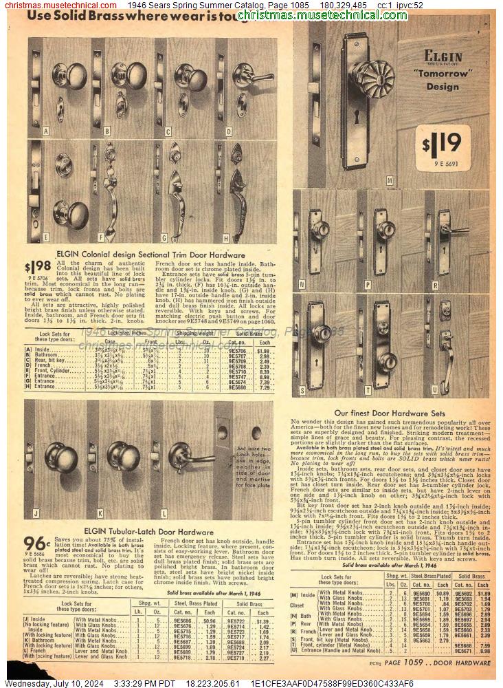 1946 Sears Spring Summer Catalog, Page 1085