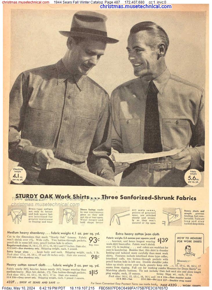 1944 Sears Fall Winter Catalog, Page 487