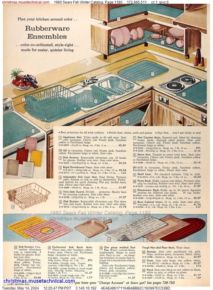 1960 Sears Fall Winter Catalog, Page 1180