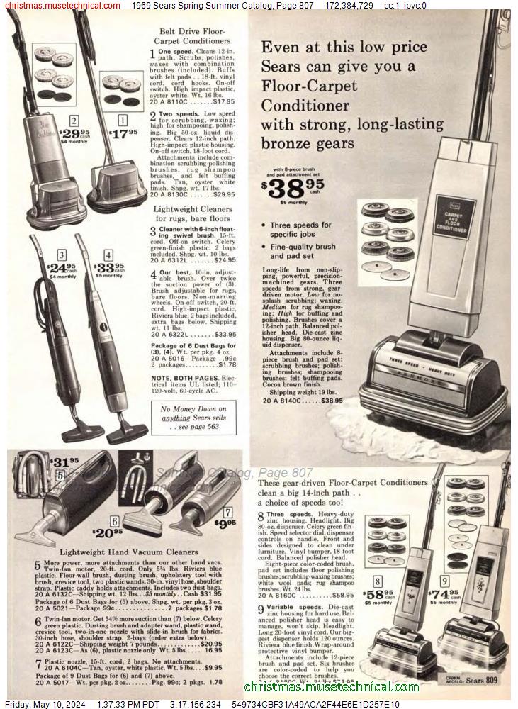 1969 Sears Spring Summer Catalog, Page 807