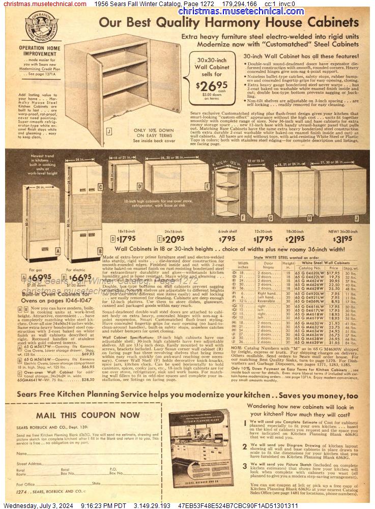 1956 Sears Fall Winter Catalog, Page 1272