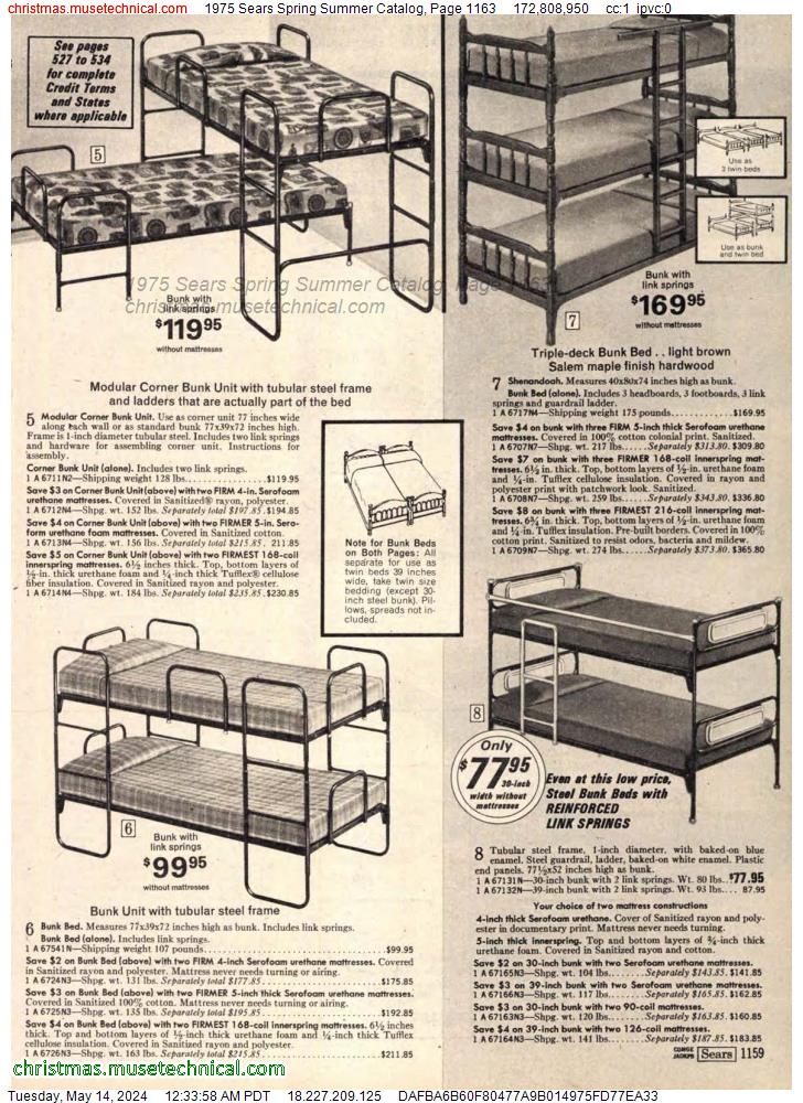 1975 Sears Spring Summer Catalog, Page 1163