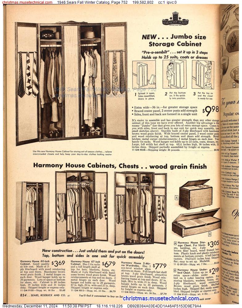 1946 Sears Fall Winter Catalog, Page 752