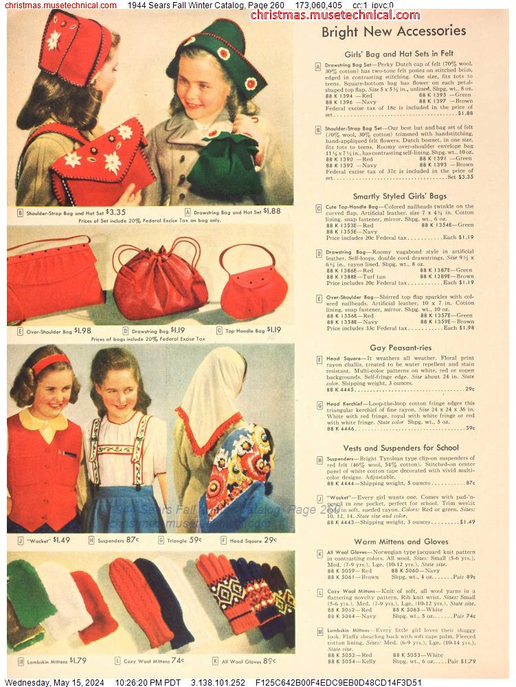 1944 Sears Fall Winter Catalog, Page 260