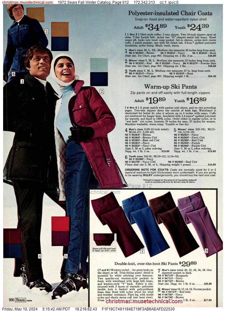 1972 Sears Fall Winter Catalog, Page 912