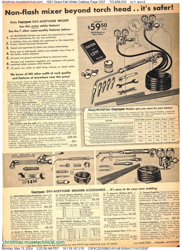 1951 Sears Fall Winter Catalog, Page 1257