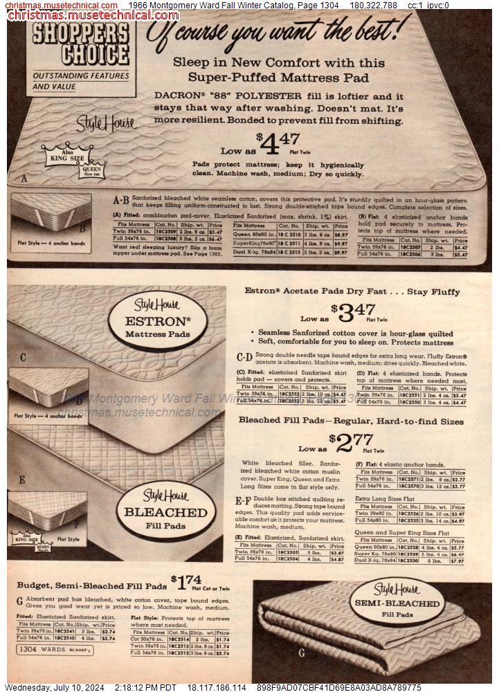 1966 Montgomery Ward Fall Winter Catalog, Page 1304
