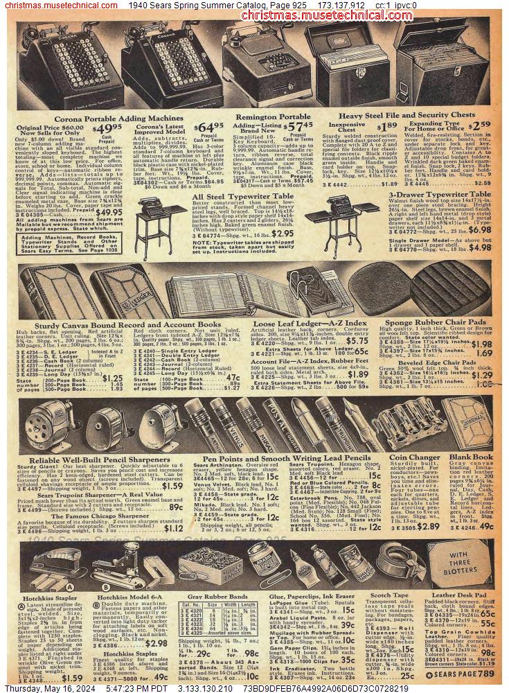 1940 Sears Spring Summer Catalog, Page 925