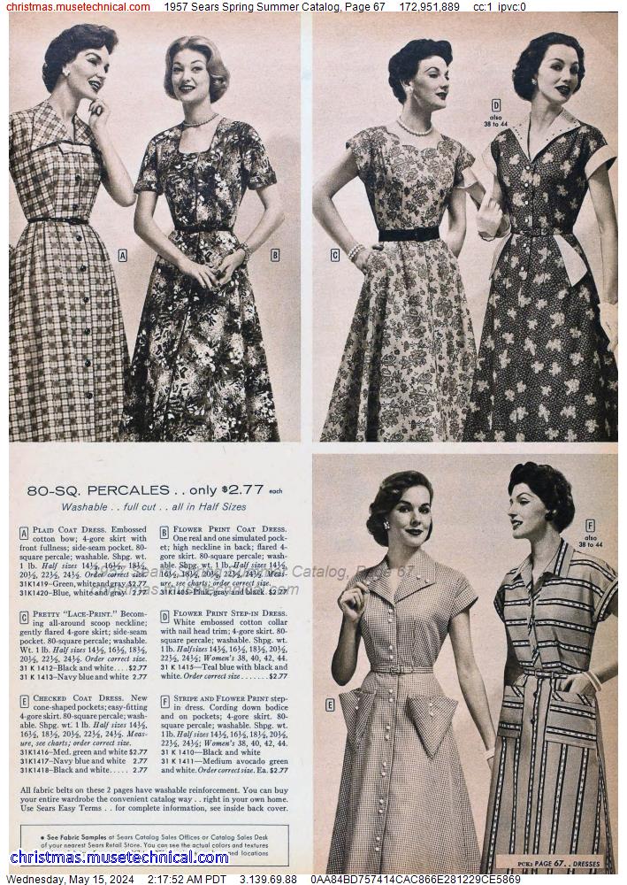 1957 Sears Spring Summer Catalog, Page 67