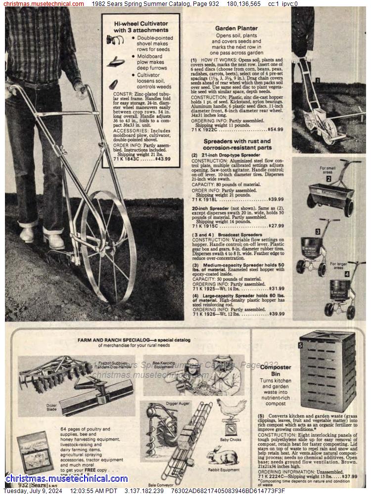 1982 Sears Spring Summer Catalog, Page 932